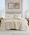 Madison Park Jasmine Faux Fur Reverse To Velvet 3-pc. Comforter Set, King In Neutral