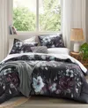 Madison Park Jolene Floral 3-pc. Duvet Cover Set, King/california King In Dark Grey,plum