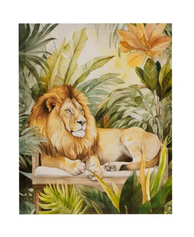 Madison Park Jungle Feline Jungle Lion Canvas Wall Art In Lion Green Multi