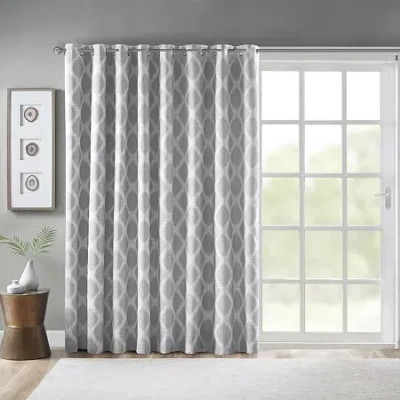 Madison Park Kagen 100"w X 84"l Energy Saving Blackout Grommet Top Single Patio Door Curtain In Gray