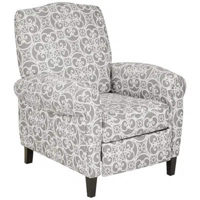 Madison Park Kirby Gray Manual Push Back Recliner Chair