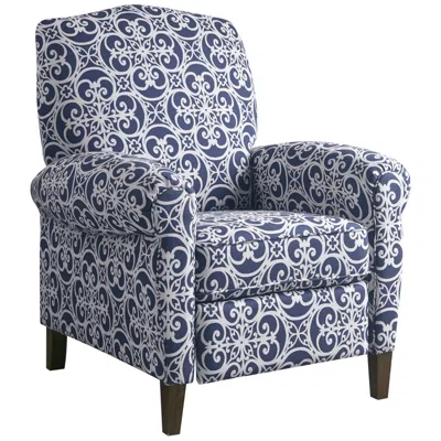 Madison Park Kirby Navy Multi-color Manual Push Back Recliner Chair In Blue