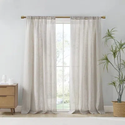 Madison Park Kyler Linen Blend Light Filtering Curtain Panel Pair In Natural