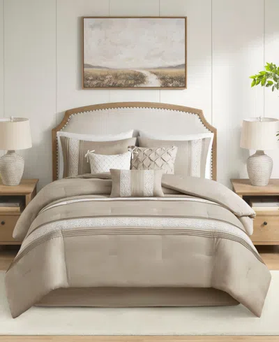 Madison Park Lacey 7-pc. Comforter Set, Queen In Taupe