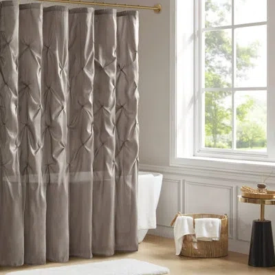 Madison Park Laurel Solid Color Single Shower Curtain In Taupe