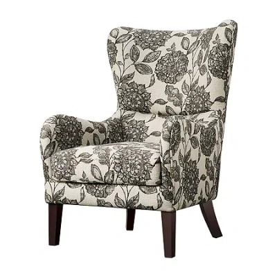 Madison Park Leda Winged-arm Accent Chair In Black