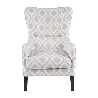 Madison Park Leda Winged Back Upholstered Armchair In Gray