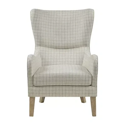 Madison Park Leda Winged Back Upholstered Armchair In Gray