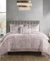 Madison Park Lee Crinkle Velvet 5-pc. Comforter Set, King/california King In Blush