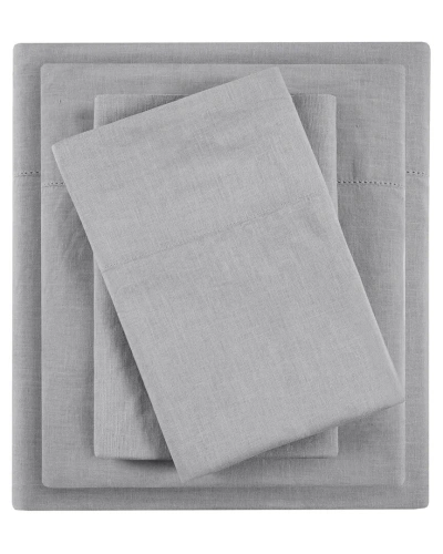 Madison Park Linen Blend Sheet Set In Gray