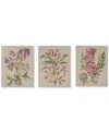 Madison Park Linen Botanicals 3-pc. Canvas Print Set In Black,white