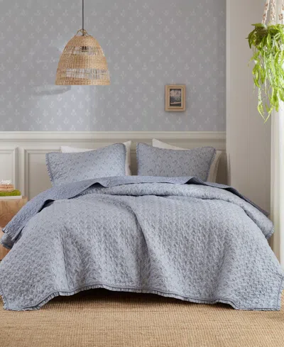 Madison Park Linwood Ruffle Printed 3-pc. Quilt Set, Queen In Blue