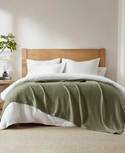 Madison Park Liquid Cotton Blanket, King In Green