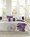 Madison Park Lola 7-pc. Comforter Set, King In Taupe Grey,purple
