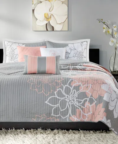 Madison Park Lola Reversible 6-pc. Quilt Set, King/california King In Gray