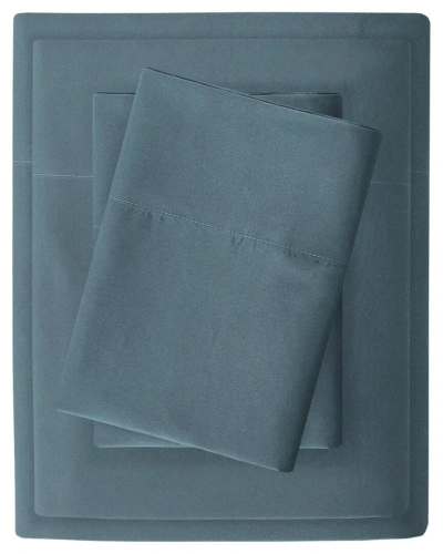 Madison Park Luxurious Brushed Microfiber Deep Pocket Sheet Set In Blue