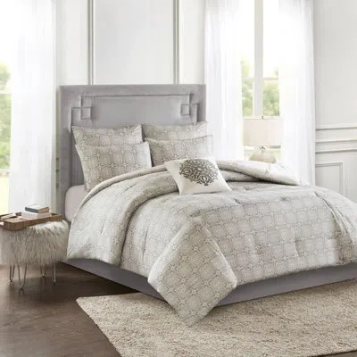 Madison Park Malia 6 Piece Embroidered Cotton Reversible Comforter Set In Ivory