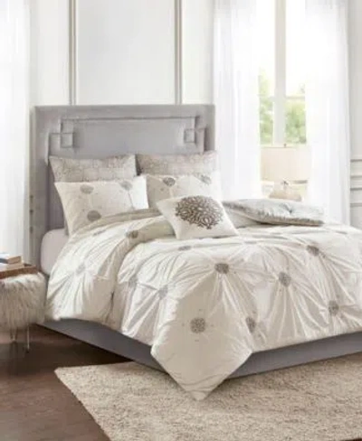 Madison Park Malia Embroidered 6 Pc. Comforter Sets In Neutral
