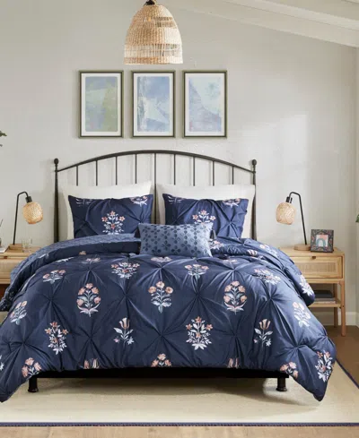 Madison Park Marfa Pintuck 4-pc. Comforter Set, King/california King In Navy
