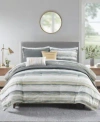 Madison Park Marina Printed Seersucker 8 Pc. Comforter Coverlet Sets In Gray