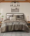 Madison Park Mariposa Stripe Herringbone 5-pc. Comforter Set, Full/queen In Brown