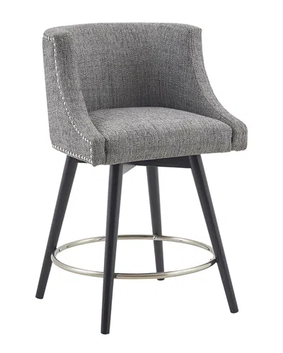 Madison Park Mateo 26.5" Fabric Swivel Counter Stool In Gray