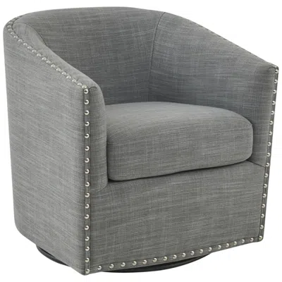 Madison Park Memo Gray Fabric Swivel Lounge Chair