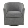 Madison Park Memo Living Room Collection Swivel Upholstered Armchair In Gray