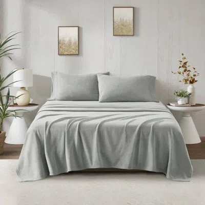 Madison Park Micro Fleece Sheet Set In Gray