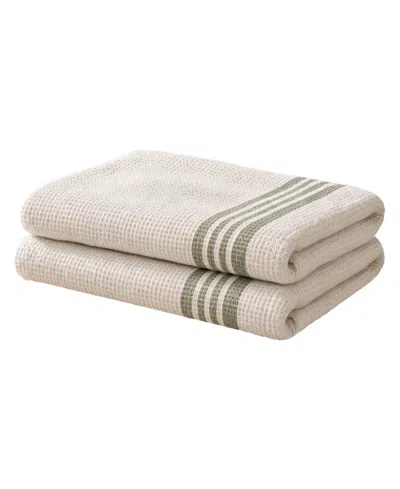 Madison Park Millstreet Waffle Cotton 2-piece Towel Set In Brown