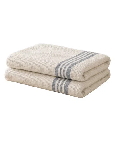 Madison Park Millstreet Waffle Cotton 2-piece Towel Set In Brown