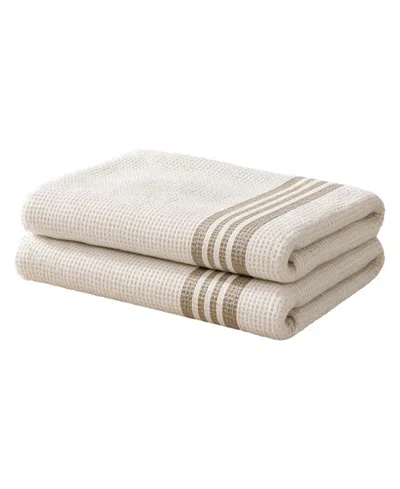 Madison Park Millstreet Waffle Cotton 2-piece Towel Set In Brown