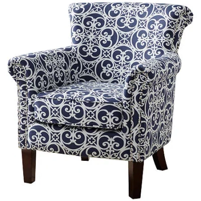 Madison Park Miri Navy Accent Chair In Blue