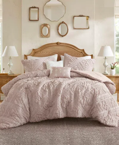 Madison Park Mona Sculpted Jacquard 5-pc. Comforter Set, King In Pink