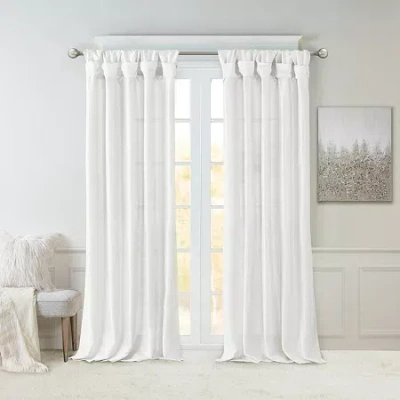 Madison Park Natalie Twist Tab Tab Top Light-filtering Set Of 2 Curtain Panel In White
