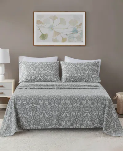 Madison Park Novelty Printed Cotton Flannel 4-pc. Sheet Set, King In Gray