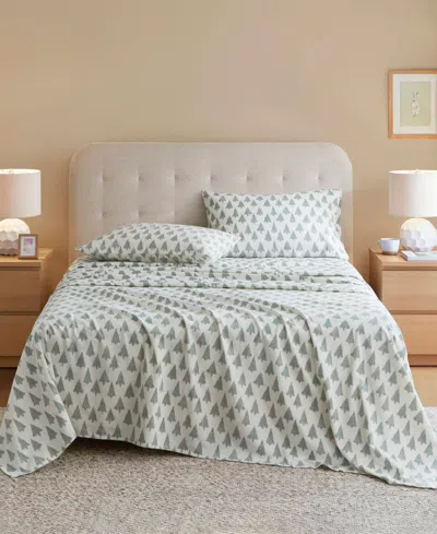 Madison Park Novelty Printed Cotton Flannel 4-pc. Sheet Set, King In Green