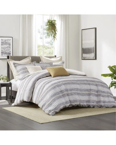 Madison Park Oasis Chenille Jacquard Striped Comforter Set In Gray