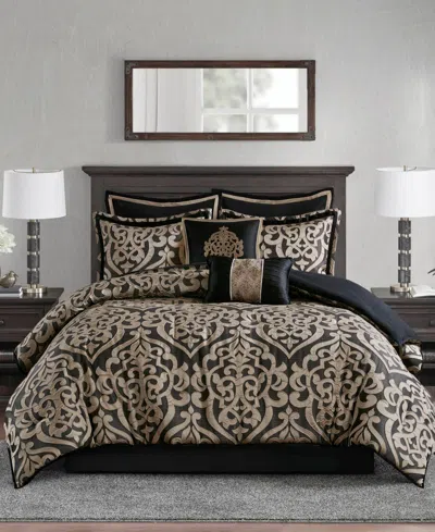 Madison Park Odette Jacquard 8-pc. Comforter Set, King In Black
