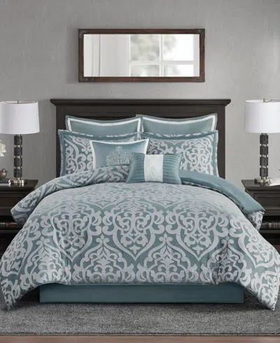 Madison Park Odette Jacquard 8-pc. Comforter Set, California King In Aqua