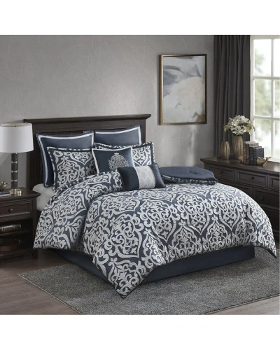Madison Park Odette Jacquard Comforter Set In Gray