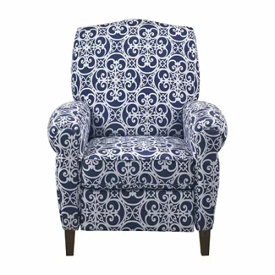Madison Park Oscar Living Room Collection Roll-arm Recliner In Blue