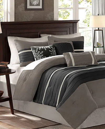 Madison Park Palmer Faux-suede 7-pc. Comforter Set, King In Multi