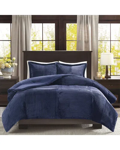 Madison Park Parker Plush Down Alternative Comforter Set In Blue