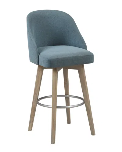Madison Park Pearce Bar Stool With Swivel Seat In Blue