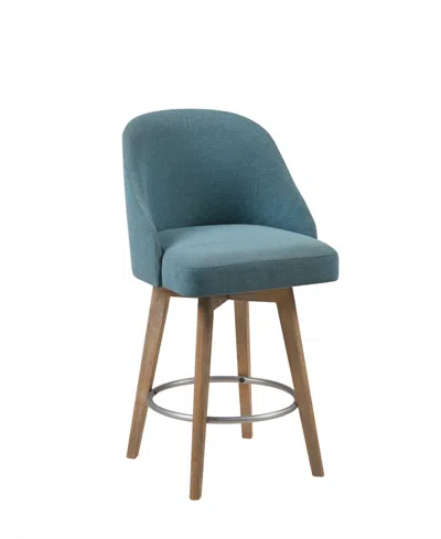 Madison Park Pearce Counter Stool With Swivel Seat In Blue