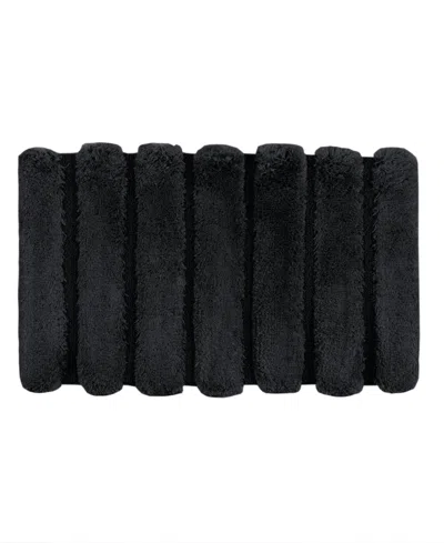 Madison Park Pearl Tufted Channel Bath Rug, 21" X 34" In Black