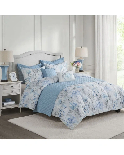 Madison Park Pema Printed Seersucker Comforter & Quilt Set Collection In Blue