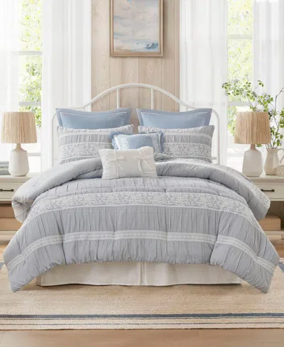Madison Park Perryn Jacquard 7-pc. Comforter Set, King In Blue