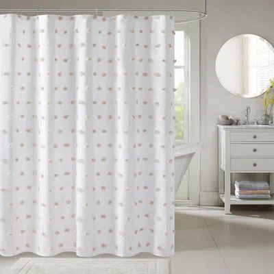 Madison Park Polka Dots Single Shower Curtain In Blush